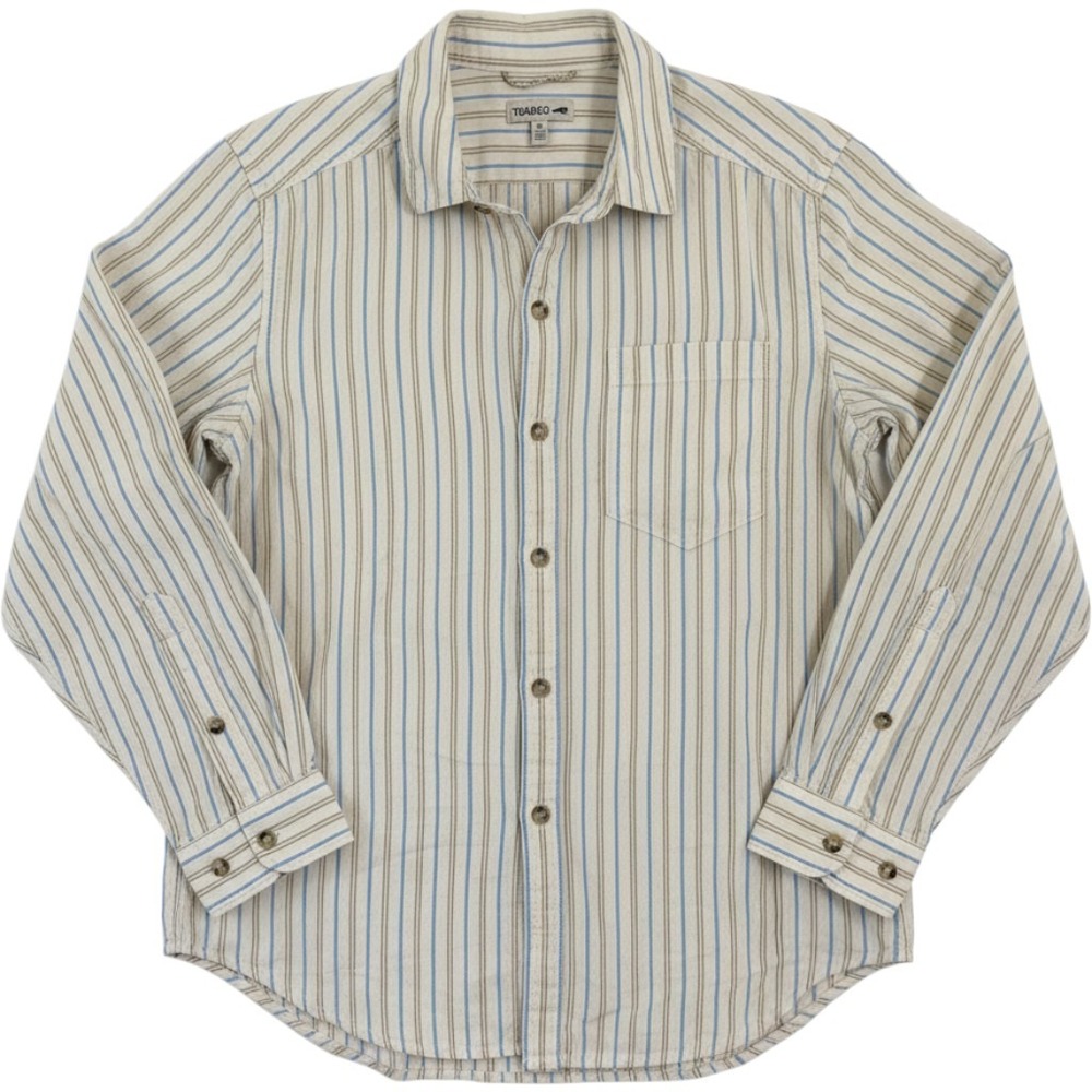 Toad&Co Airscape Long Sleeve Striped Organic Cotton Shirt Womens M Granola girl